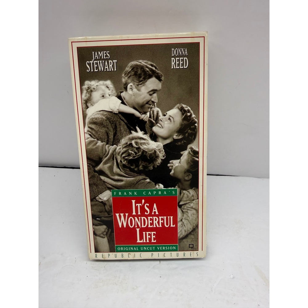 It's A Wonderful Life VHS James Stewart Donna Reed Republic Pictures Uncut B&W